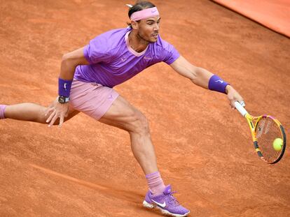 Nadal, durante la final ante Djokovic este domingo.