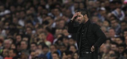 Simeone, durante el Real Madrid-Atlético del pasado miércoles.