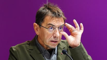 Juan Carlos Monedero, en un acto de Podemos en Galicia en 2022.