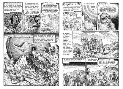 Páginas del cómic 'Génesis' de Robert Crumb y editado por Ediciones La Cúpula.