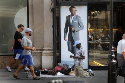 Un manter al passeig de Gràcia.