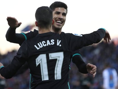 Lucas V&aacute;zquez y Marco Asensio celeban el segundo gol del Real Madrid frente al Legan&eacute;s. 