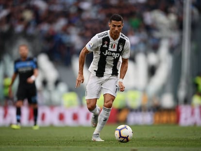 Cristiano, con la Juventus ante la Lazio. 