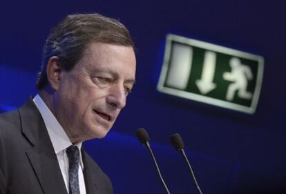 El presidente del BCE, Mario Draghi, en una conferencia en Berl&iacute;n el pasado 25 de septiembre.
