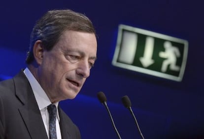 El presidente del BCE, Mario Draghi, en una conferencia en Berlín el pasado 25 de septiembre.