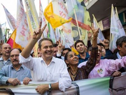 Eduardo Campos e Marina Silva em campanha.