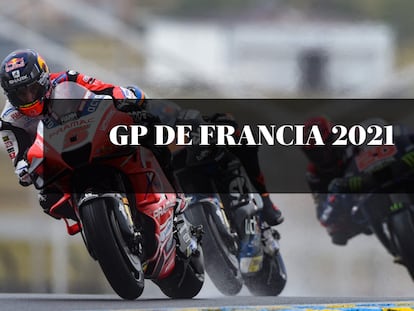 Los pilotos de MotoGP Johann Zarco, Luca Marini y Fabio Quartararo en el Gran Premio de Francia 2021 hoy sábado 15 de mayo.