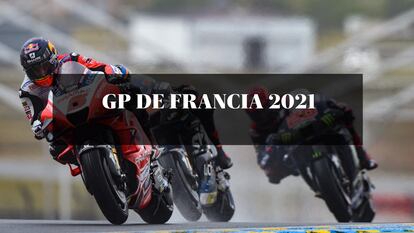 Los pilotos de MotoGP Johann Zarco, Luca Marini y Fabio Quartararo en el Gran Premio de Francia 2021 hoy sábado 15 de mayo.