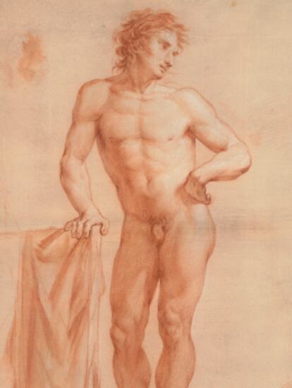 'Estudio de desnudo masculino' de Rafael Esteve.