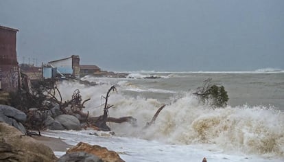 El temporal en Malgrat de Mar.