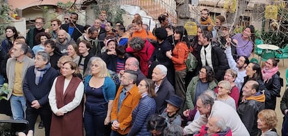 Ada Colau, en primnera fila, en la presentación de los 20 años del Antic Teatre, en Barcelona.