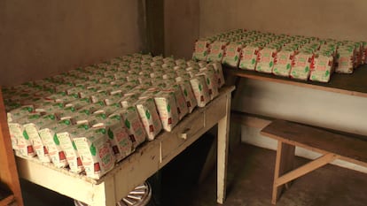 Paquetes de yerba mate producidos por la empresa Kosloski, en el municipio de Triunfo, al sur de Brasil.