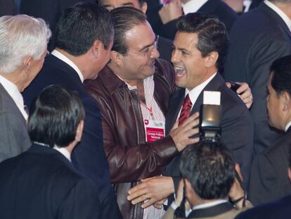 Javier Duarte y Enrique Pe&ntilde;a Nieto en octubre de 2011. 