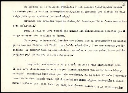 Carta de Xosé Filgueira, expuesta en la web del Consello da Cultura como parte de la colección 'Os profetas do Pórtico e a cultura galega. Unha viaxe que non cesa'.