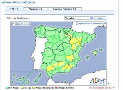 El calor arrecia en buena parte de la Península, mientras llegan lluvias al Cantábrico.