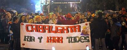 Cabalgata de Reyes reivindicativa en Hortaleza, el 5 de enero de 2011.