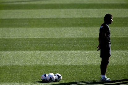 Simeone, durante un entrenamiento. 