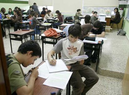 Una clase en el colegio Vizcaya, de Zamudio.