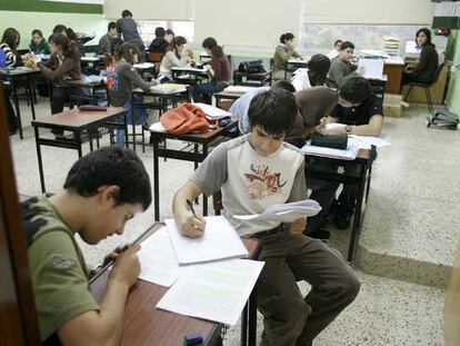 Una clase en el colegio Vizcaya, de Zamudio.