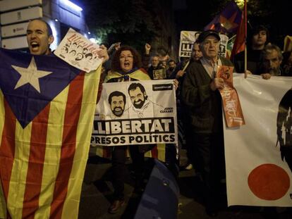 Manifestación en Madrid por la puesta en libertad de Jordi Sánchez y Jordi Cuixart.
