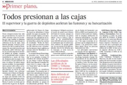 El 21 de noviembre de 2010, 'Negocios' explicaba el proceso de fusión y bancarización de las cajas de ahorro.