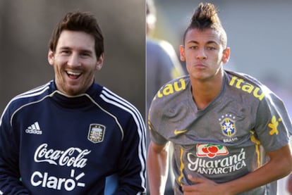Messi y Neymar, los respectivos ases de Argentina y Brasil.