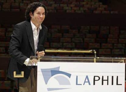 Gustavo Dudamel, el pasado lunes en el Walt Disney Concert Hall de Los Ángeles.
