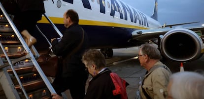 Pasajeros de un vuelo de Ryanair