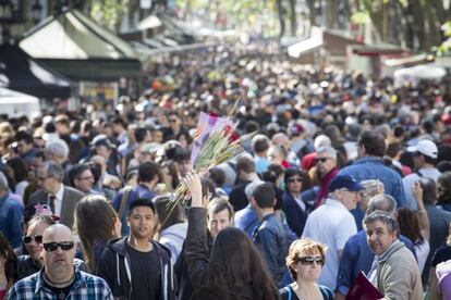 Día de Sant Jordi en Barcelona.