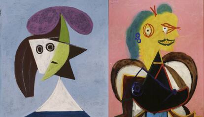 'Busto de mujer con gorro' y 'Retrato de Lee Miller', de Picasso.