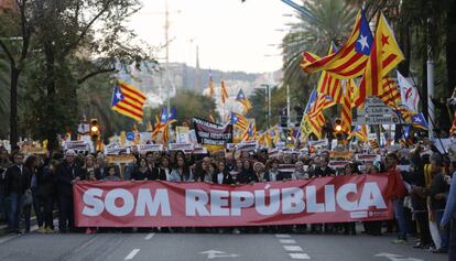 Manifestación independentista organizada por la ANC y Òmnium en Barcelona