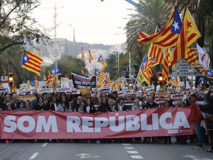 Manifestació independentista organitzada per l'ANC i Òmnium a Barcelona