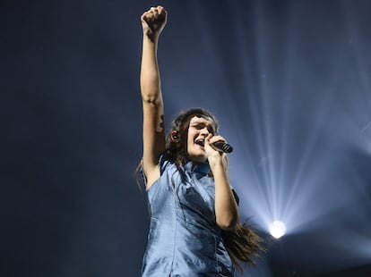 Amaia, durante su concierto este viernes en Barcelona. 