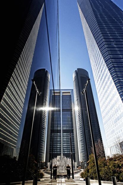 La ciudad financiera de las cuatro torres, al norte de Madrid.