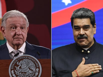 Los presidentes latinoamericanos Andrés Manuel López Obrador y Nicolás Maduro.