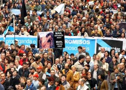 Imagen de la manifestación de hoy en Santiago.