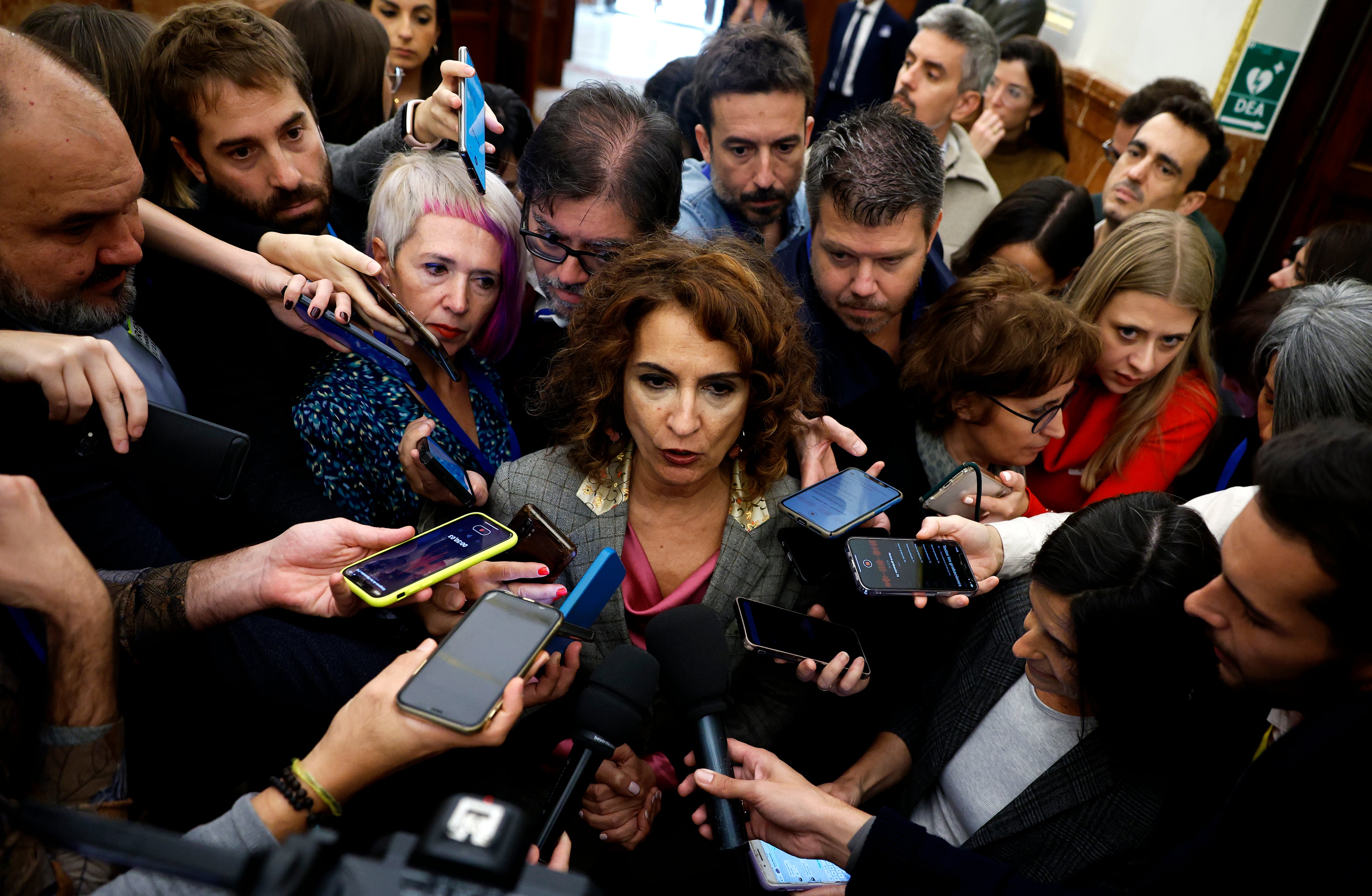 La vicepresidenta primera y ministra de Hacienda, María Jesús Montero, este jueves en el Congreso.