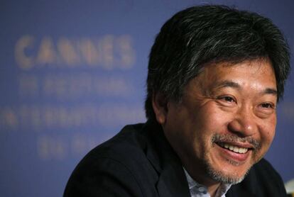 Hirokazu Kore-eda, el pasado lunes en la rueda de prensa de presentación de 'Shoplifters' en Cannes.