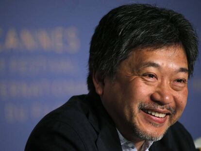 Hirokazu Kore-eda, el pasado lunes en la rueda de prensa de presentación de 'Shoplifters' en Cannes.