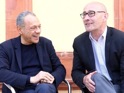 Llu&iacute;s Pasqual y Salvador Sunyer, al presentar ayer la colaboraci&oacute;n.