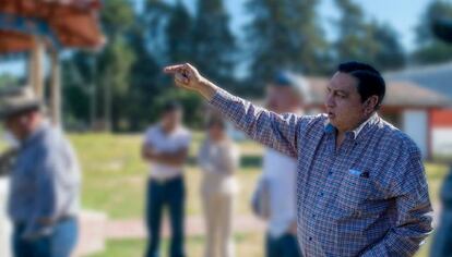 Fernando Ángeles Juárez, en un acto de campaña en junio.