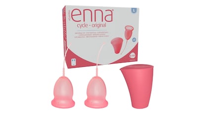 Pack de dos copas menstruales con caja esterilizadora.