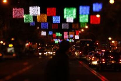 Luces navideñas de Purificación García, en Madrid.