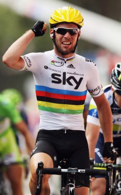 Cavendish, tras lograr la victoria.