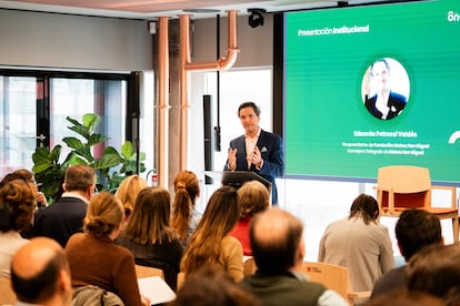 Eduardo Petrossi, presidente de Ongiving, durante la presentación de la plataforma.