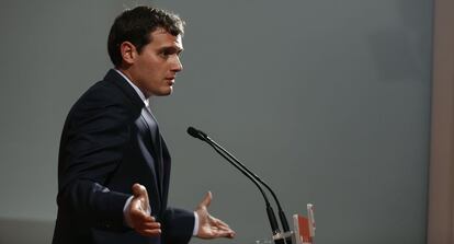 El presidente de Ciudadanos, Albert Rivera, este martes.