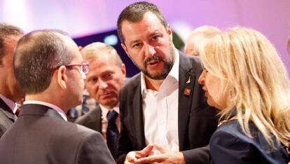 Matteo Salvini, en la reunión de este viernes en Viena.