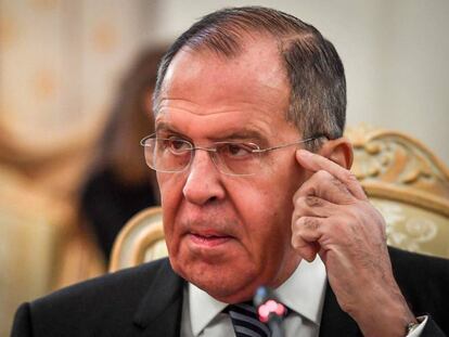 El ministro de Exteriores ruso, Serguéi Lavrov, este viernes en Moscú.