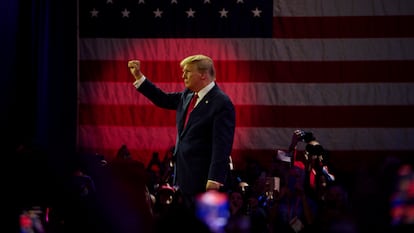 Donald Trump durante la Conferencia de Acción Política Conservadora en Maryland, en febrero de 2024.