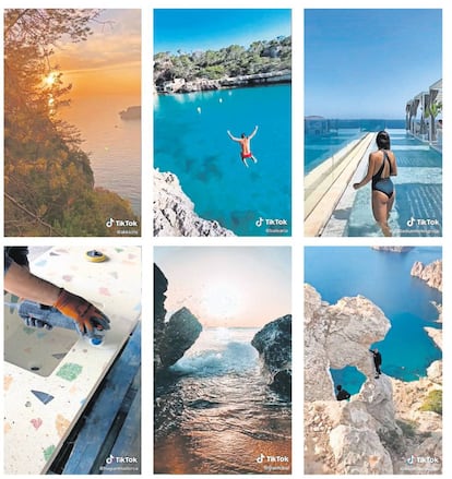 Las cuentas de TikTok de @akkicris, @balearia, @palladiumhotelgroup, @huguetmallorca, @gianfribul e @ibizahikestation.
